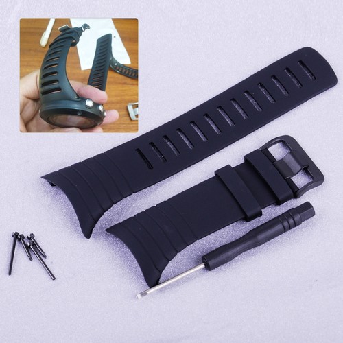 Black rubber watch - black, band