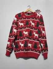 N.C. Collection Men's Red Christmas Jumper/ Pullover Size L Chest 36- 38"