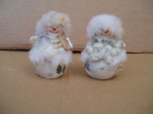 Miniature snowman ornaments - 2,