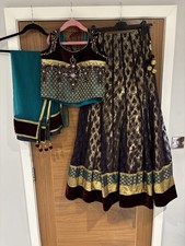 Indian 3 Piece Green Burgundy