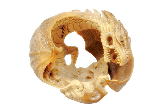 Hand carved tagua - dragon,