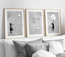 Set of 3 Banksy Heart Balloon