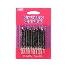 Glitter Cake Candles 10 Pack