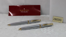 SHEAFFER PRELUDE PEN & PENCIL SET RED CASE UNUSED 1996 TWO-TONE CHROME VINTAGE