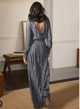 Boden Silver Metallic Maxi Dress 12
