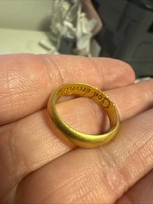 stunning 17th century gold posy rings disclaimed with paperwork 7.21g