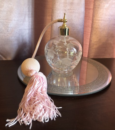 Vintage cut glass perfume - glass,