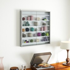 Wall Display Cabinet with Adjustable Shelves Glass Doors