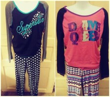 Joe Boxer Women's 3-Piece Pajamas Lounge Set with Shirt, Pants, and Bag. M or L