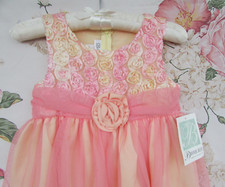 BNWT Peach Pink Ruffle Flower