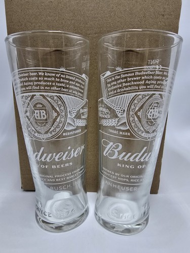 Budweiser pint glasses - budweiser,