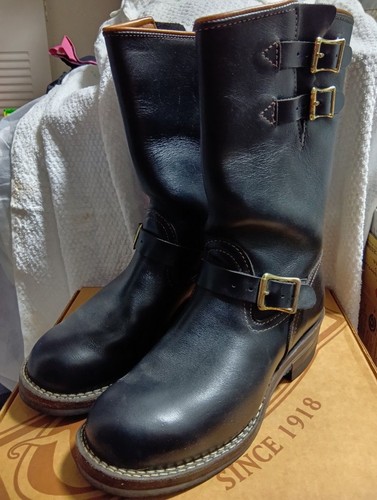 Wesco boots leather black - leather, boss