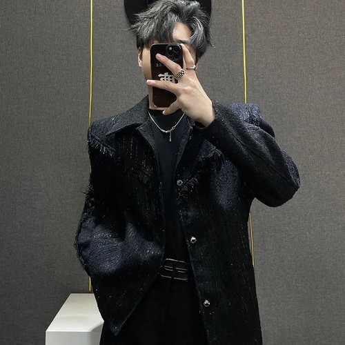 Men fashion tassel tweed - fashion,