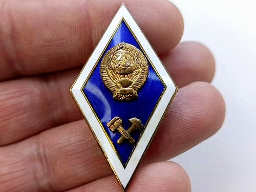 Soviet rhombus badge on - soviet,