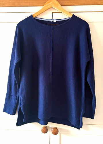 White stuff navy knit jumper - white,