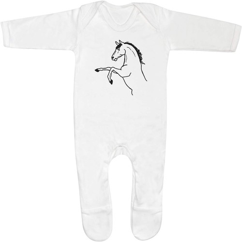 Rearing horse baby romper - 'rearing, horse'