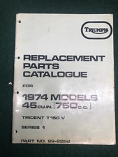 Triumph Parts Catalogue Book Original 1974 T150V Trident 750 Used 