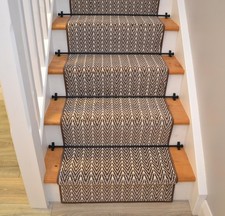 Brown Herringbone Stair Runner