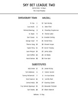Shrewsbury Town vs Walsall -