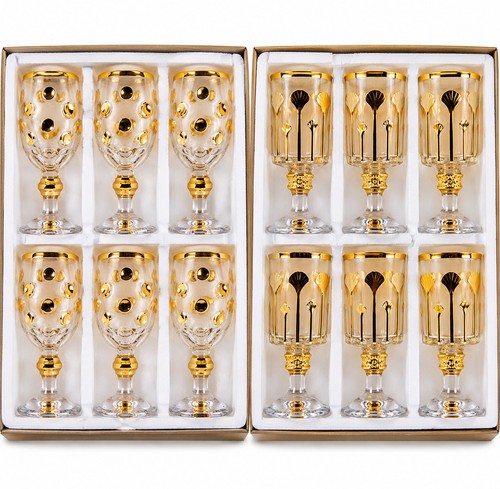 Clear glass round goblets - round,