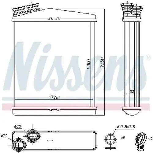 Heater core brazed cooling - core,