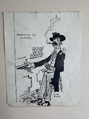 Antique 1916 cartoon ink - antique,
