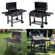 Large Charcoal Barbecue BBQ Grill Outdoor Garden Portable Smoker Cooking Trolley