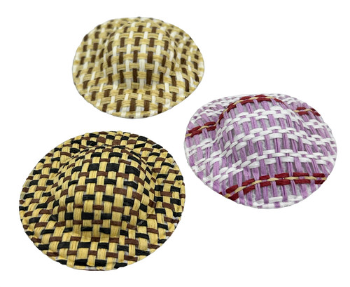 Dolls house straw hats summer - straw,