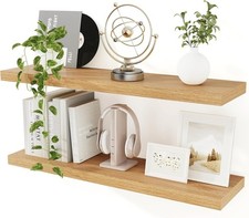 Floating Shelves Wall Mount -FOR-AUCTION- Rustic Oak Wood  Set of 2 