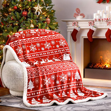 Christmas Blankets Throws Red-