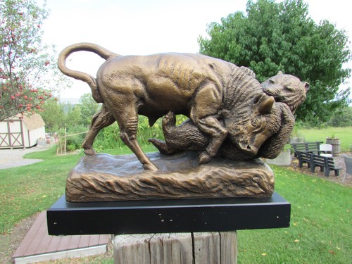 1965 bronze bull and bear - bronze,