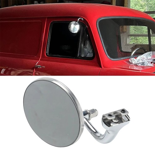 Silver round side mirror - round,