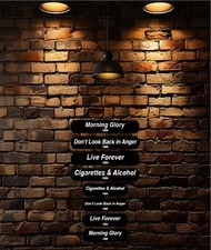 Oasis Song Title Wall Signs