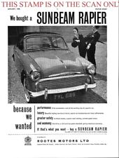 SUNBEAM Rapier Saloon Motor Car ADVERT (6) Original 1957/8 Print Ad 704/31