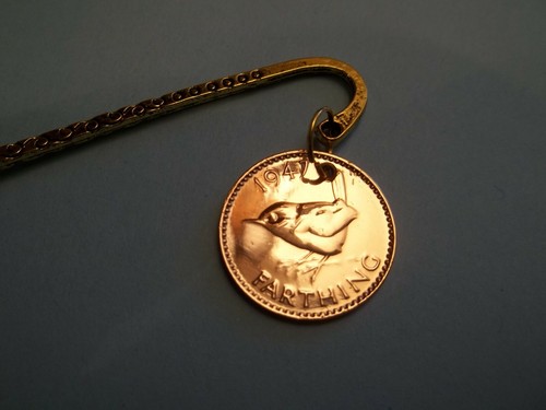 Farthing coin metal bookmark - metal,