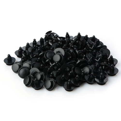 Car clips 100 pieces - 7mm, black