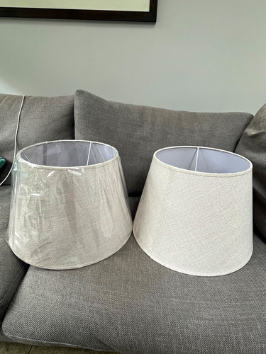 Griege linen lampshades - 2x,