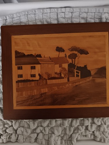 Vintage wooden marquetry - vintage,