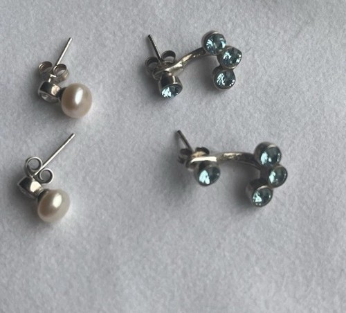 Two pairs sparkly sterling - sparkly,