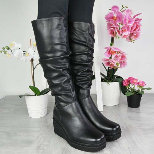 Wedge boots shoes ladies - wedge,