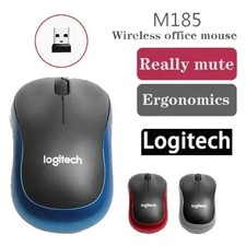 Logitech M185 Wireless Optical Mouse + USB Receiver Fit Compact PC Laptop Mouse