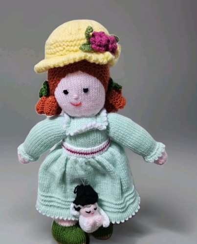 Hand knitted emily doll - knitted,