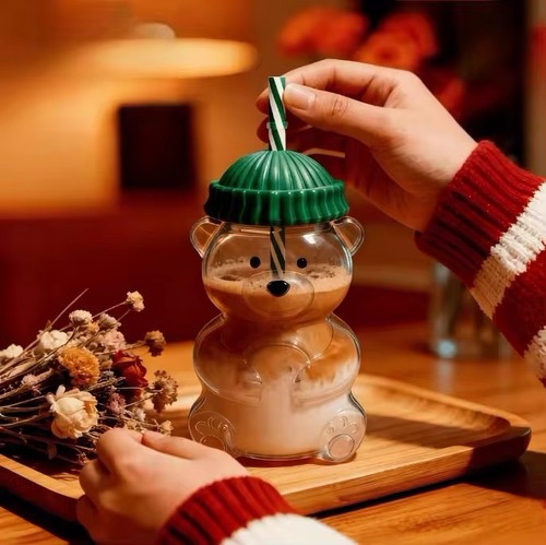 Clear teddy bear figural - clear,