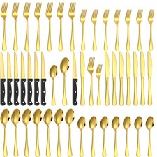 48-Piece Gold Silverware Set