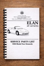 LOTUS ELAN PARTS BOOK LIST