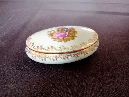 Limoges porcelain trinket box - porcelain,