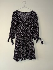 New Look Dress Uk Size 14 Black And Lilac Ditsy Floral