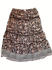 Linea Tesini Plus Size 20 Floral Tiered Lined 34in Maxi SKIRT Boho Summer