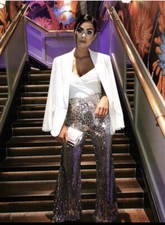 Zara Silver Sequin Trousers 