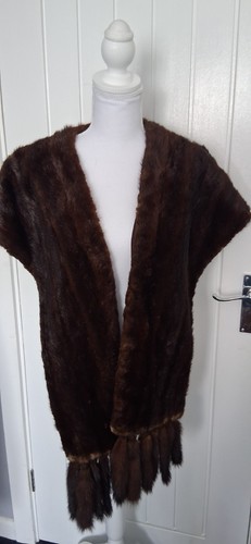 Fur brown stole shawl - fur,